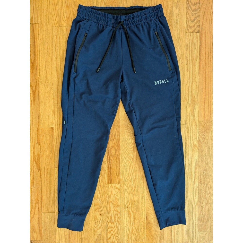 NOBULL Joggers Men’s Medium Navy Blue Athletic Pants Gym Training Zip Pocket